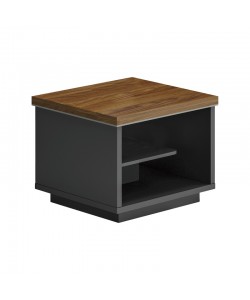 Τραπέζι γραφείου επαγγελματικό Oscar pakoworld μελαμίνη σε καρυδί-ανθρακί απόχρωση 60x60x42εκ
