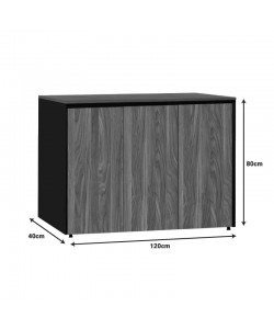 Ντουλάπι γραφείου χαμηλό επαγγελματικό Oscar pakoworld μελαμίνη σε καρυδί-ανθρακί απόχρωση 120x40x80εκ