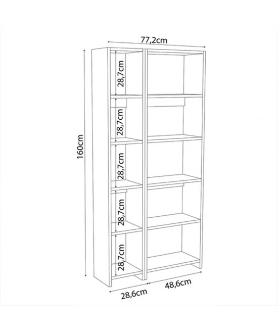 Βιβλιοθήκη Alkathi pakoworld σε oak απόχρωση 77x22x160εκ Βιβλιοθήκη Alkathi pakoworld σε oak απόχρωση 77x22x160εκ