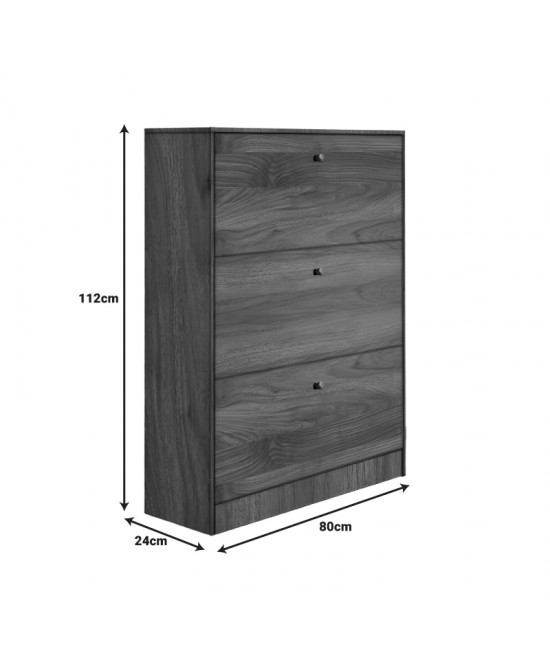 Παπουτσοθήκη Warat pakoworld 3 θέσεων σε καρυδί απόχρωση 80x24x112εκ Παπουτσοθήκη Warat pakoworld 3 θέσεων σε καρυδί απόχρωση 80x24x112εκ