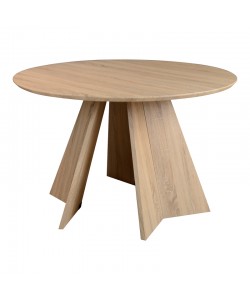 Τραπέζι Bibble pakoworld MDF σε φυσική απόχρωση Φ120x76εκ