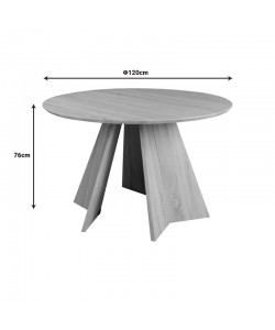 Τραπέζι Bibble pakoworld MDF σε φυσική απόχρωση Φ120x76εκ