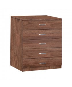 Συρταριερα Gioko pakoworld με 5 συρτάρια σε καρυδι απόχρωση 80x40x100εκ