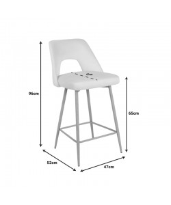 Σκαμπό μπαρ Murde pakoworld μπεζ βελούδο ύφασμα και μεταλλικά πόδια σε φυσική απόχρωση 47x52x96εκ