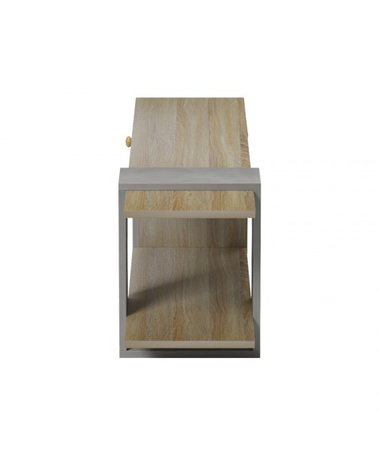Έπιπλο τηλεόρασης Standi pakoworld σε sonoma-γκρι cement απόχρωση 120x25x36.8εκ