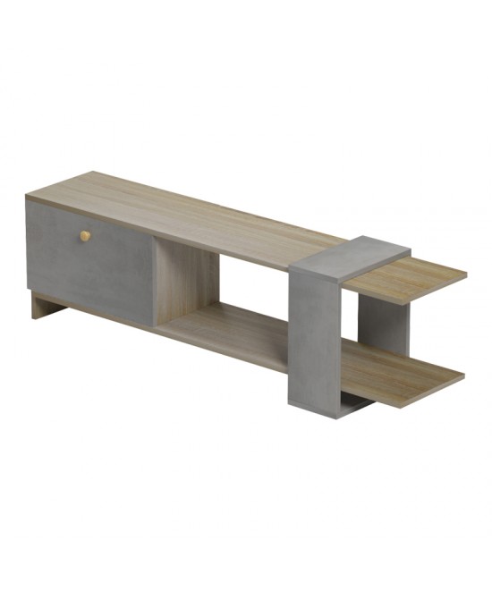 Έπιπλο τηλεόρασης Standi pakoworld σε sonoma-γκρι cement απόχρωση 120x25x36.8εκ