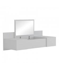 Τουαλέτα κρεβατοκάμαρας Paltar pakoworld κρεμαστή με καθρέπτη σε λευκή απόχρωση 100x39.1x33εκ