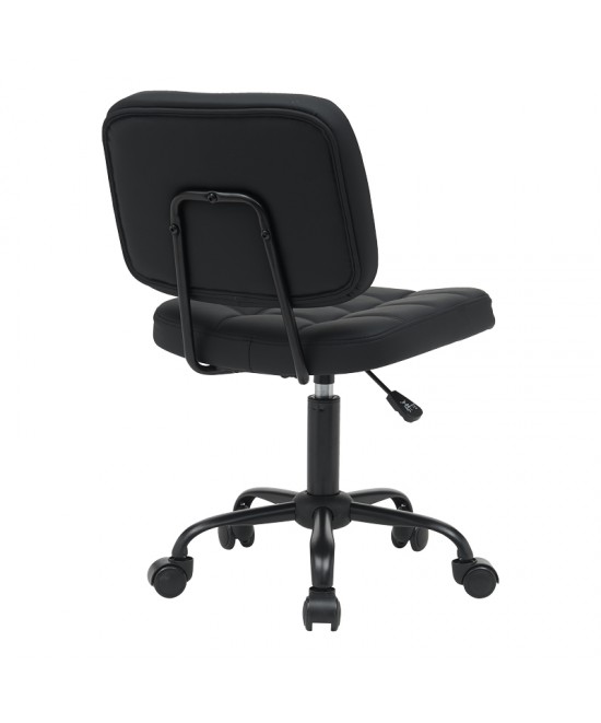 Καρέκλα γραφείου Sedia pakoworld pu σε μαύρη απόχρωση 50x50x75-85εκ