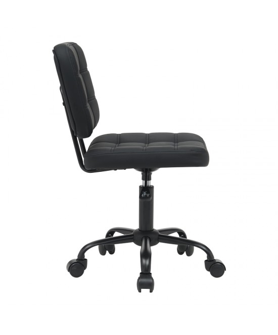 Καρέκλα γραφείου Sedia pakoworld pu σε μαύρη απόχρωση 50x50x75-85εκ