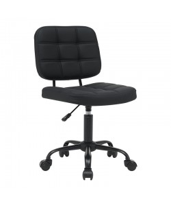 Καρέκλα γραφείου Sedia pakoworld pu σε μαύρη απόχρωση 50x50x75-85εκ