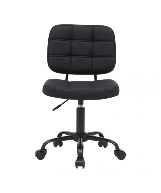 Καρέκλα γραφείου Sedia pakoworld pu σε μαύρη απόχρωση 50x50x75-85εκ