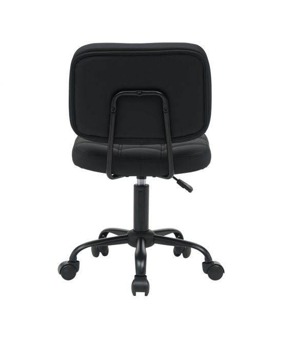 Καρέκλα γραφείου Sedia pakoworld pu σε μαύρη απόχρωση 50x50x75-85εκ