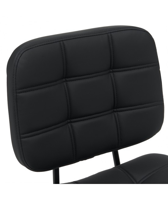 Καρέκλα γραφείου Sedia pakoworld pu σε μαύρη απόχρωση 50x50x75-85εκ
