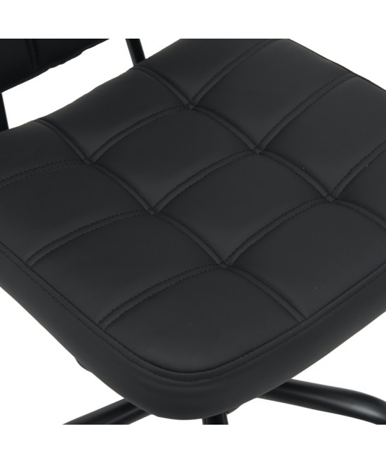 Καρέκλα γραφείου Sedia pakoworld pu σε μαύρη απόχρωση 50x50x75-85εκ