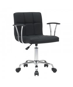 Καρέκλα γραφείου Buleco pakoworld pu σε μαύρη απόχρωση 56x46x74-86εκ