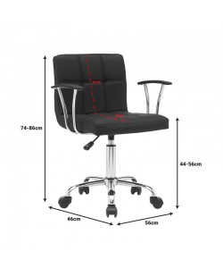 Καρέκλα γραφείου Buleco pakoworld pu σε μαύρη απόχρωση 56x46x74-86εκ