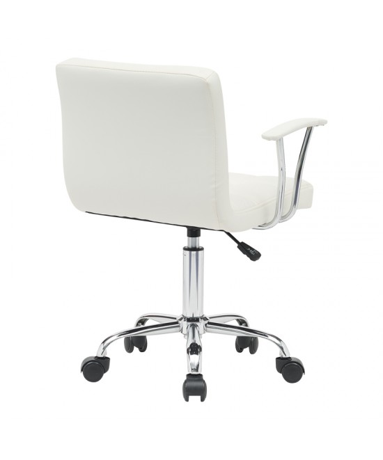 Καρέκλα γραφείου Buleco pakoworld pu σε λευκή απόχρωση 56x46x74-86εκ