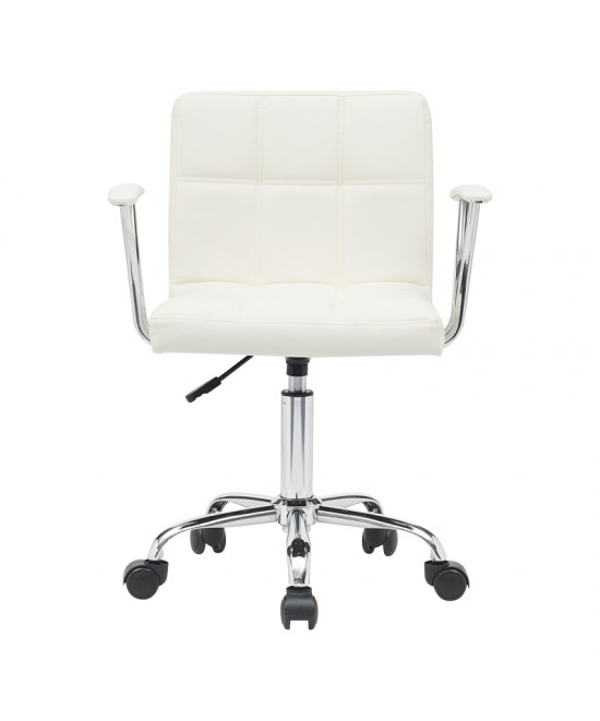 Καρέκλα γραφείου Buleco pakoworld pu σε λευκή απόχρωση 56x46x74-86εκ