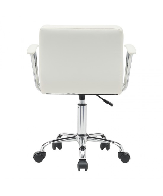 Καρέκλα γραφείου Buleco pakoworld pu σε λευκή απόχρωση 56x46x74-86εκ
