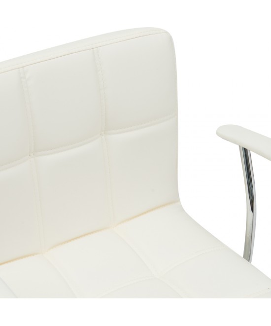Καρέκλα γραφείου Buleco pakoworld pu σε λευκή απόχρωση 56x46x74-86εκ