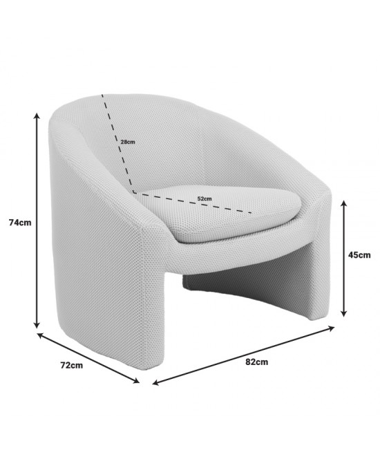 Πολυθρόνα Mordak pakoworld μπεζ ύφασμα 82x72x74εκ
