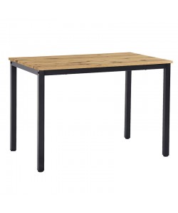 Τραπέζι Witte pakoworld MDF/Metal σε sonoma απόχρωση με λευκο πόδι 110x70x76εκ