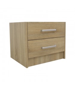 Κομοδίνο OLYMPUS pakoworld με 2 συρτάρια σε φυσική απόχρωση 47.5x40.5x40.5εκ
