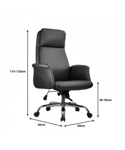 Καρέκλα γραφείου διευθυντή Derjio pakoworld pu σε μαύρη απόχρωση 68x66x115εκ