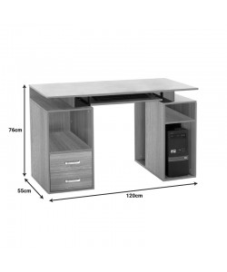Γραφείο υπολογιστή Liberion pakoworld σε απόχρωση sonoma 120x55x76εκ