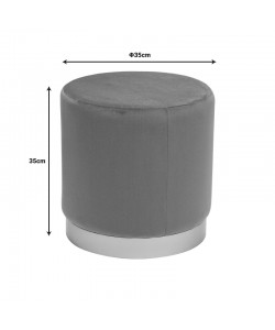 Σκαμπό Dash pakoworld βελούδο σάπιο μήλο-χρυσό Φ35x35εκ