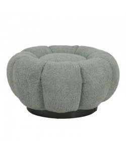 Σκαμπό Nester pakoworld μπουκλέ ύφασμα σε φυστικί απόχρωση Φ60x31εκ