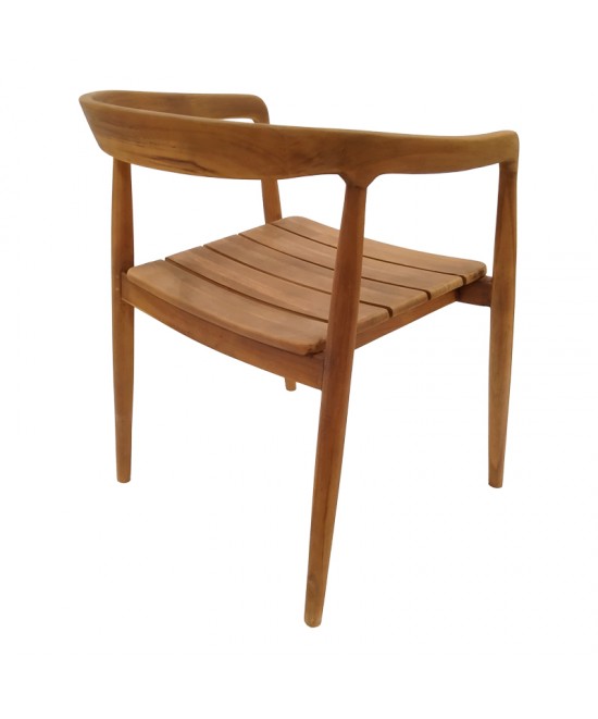 Τραπεζαρία 3τεμ Noody-Kenda pakoworld teak ξύλο σε φυσική απόχρωση Φ80x75