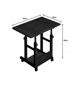 Γραφείο τροχήλατο Stolu pakoworld MDF-metal σε φυσικό-λευκό απόχρωση 60x40x68εκ