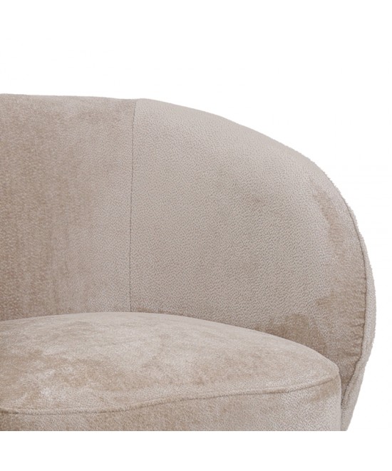 Πολυθρόνα περιστρεφόμενη Kreslo pakoworld υφασμα σε κρεμ απόχρωση 78x81x77εκ