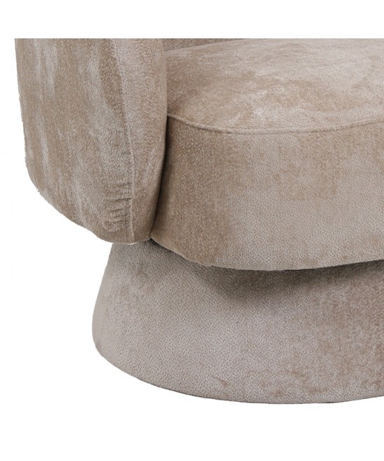 Πολυθρόνα περιστρεφόμενη Kreslo pakoworld υφασμα σε κρεμ απόχρωση 78x81x77εκ