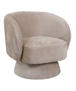 Πολυθρόνα περιστρεφόμενη Kreslo pakoworld υφασμα σε κρεμ απόχρωση 78x81x77εκ