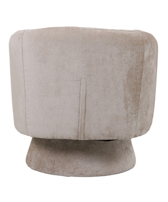 Πολυθρόνα περιστρεφόμενη Kreslo pakoworld υφασμα σε κρεμ απόχρωση 78x81x77εκ