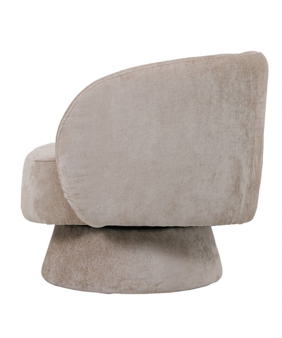 Πολυθρόνα περιστρεφόμενη Kreslo pakoworld υφασμα σε κρεμ απόχρωση 78x81x77εκ