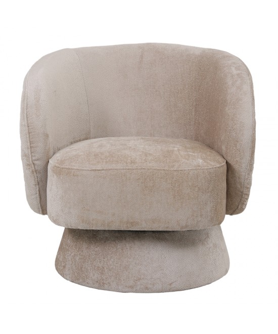 Πολυθρόνα περιστρεφόμενη Kreslo pakoworld υφασμα σε κρεμ απόχρωση 78x81x77εκ