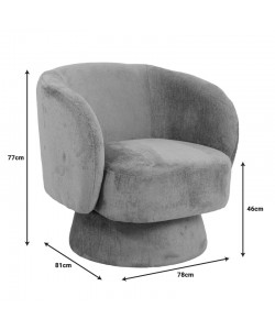 Πολυθρόνα περιστρεφόμενη Kreslo pakoworld υφασμα σε κρεμ απόχρωση 78x81x77εκ