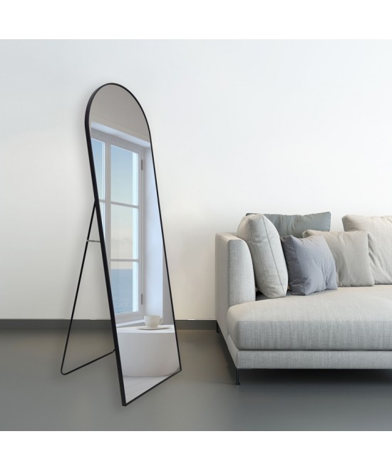 Καθρέπτης Lorens I Inart μαύρο αλουμίνιο 60x2.5x160εκ