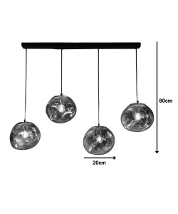 Φωτιστικό οροφής τετράφωτο Vidro pakoworld E27 σε χρυσή απόχρωση 60x15x80εκ Φωτιστικό οροφής τετράφωτο Vidro pakoworld E27 σε χρυσή απόχρωση 60x15x80εκ