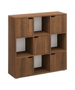 Βιβλιοθήκη Bookel pakoworld σε καρυδί απόχρωση 88.5x27.5x89.3εκ