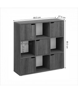 Βιβλιοθήκη Bookel pakoworld σε καρυδί απόχρωση 88.5x27.5x89.3εκ