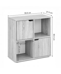 Βιβλιοθήκη Bookel pakoworld σε λευκή απόχρωση 59.6x27.5x60.4εκ