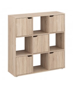 Βιβλιοθήκη Bookel pakoworld σε sonoma απόχρωση 88.5x27.5x89.3εκ