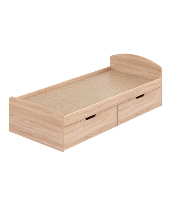 Κρεβάτι Regan pakoworld με συρτάρια σε oak απόχρωση 90x200εκ