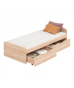 Κρεβάτι Regan pakoworld με συρτάρια σε oak απόχρωση 90x200εκ