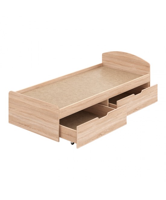 Κρεβάτι Regan pakoworld με συρτάρια σε oak απόχρωση 90x200εκ