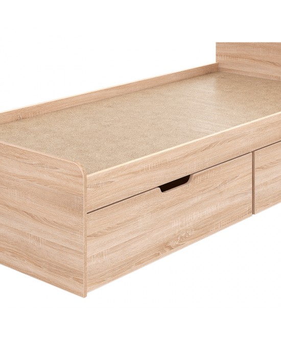 Κρεβάτι Regan pakoworld με συρτάρια σε oak απόχρωση 90x200εκ